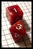 Dice : Dice - Dice Sets - Red Metalic Swirl with White Numerals Unknown Incomplete - Ebay July 2010